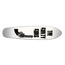 GUILTY GUNS BLACK ON GREY REVOLVA SKATEBOARD by GuardianAngelHB GUILTY GUNS BLACK ON GREY REVOLVA SKATEBOARD