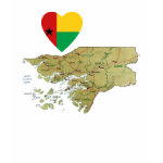 Guinea-Bissau Flag Heart Map Fitted AA T-Shirt