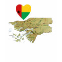 Guinea Bissau Flag Heart and Map T-Shirt by FlagAndMap Guinea Bissau Flag Heart and Map T-Shirt