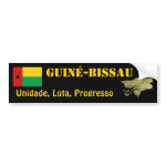 Guinea-Bissau Flag Map Text Bumper Sticker