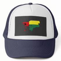 Guinea bissau flag map hats