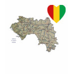 Guinea-Conakry Flag Heart Map Fitted AA T-Shirt
