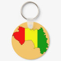 Guinea flag map keychains