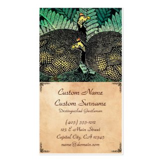 Guinea Hens kasamatsu shiro bird leaf japanese art Business Card