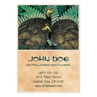 Guinea Hens kasamatsu shiro bird leaf japanese art Business Cards