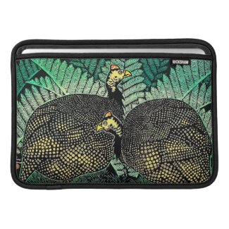 Guinea Hens kasamatsu shiro bird leaf japanese art MacBook Sleeve