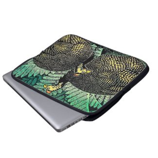 Guinea Hens kasamatsu shiro bird leaf japanese art Laptop Sleeves