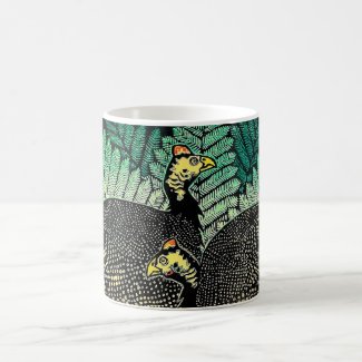 Guinea Hens kasamatsu shiro bird leaf japanese art Coffee Mug