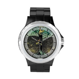 Guinea Hens kasamatsu shiro bird leaf japanese art Wristwatches