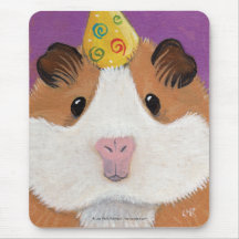 Guinea Pig in a Party Hat Mousepad