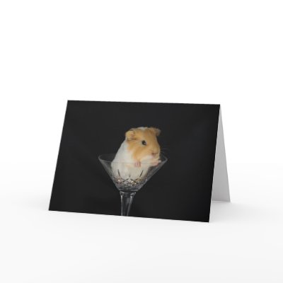 Guinea pig in a wine glass cards by NVigeant