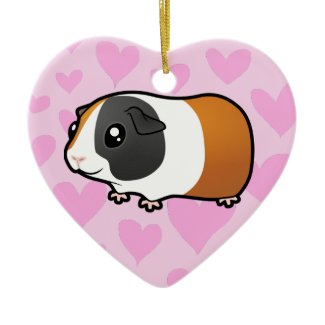 Love Hearts Cartoon Guinea Pig Ornament (customize with your own message) Love Hearts Cartoon Guinea Pig Ornament (customize with your own message)