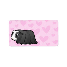Guinea Pig Love (long hair) Personalized Address Label