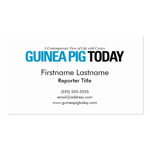 Guinea Pig Today Business Cards (front side)
