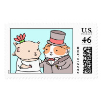 Guinea-pig Wedding Couple Stamp