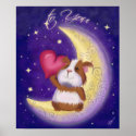 Guinea pig with heart poster posters