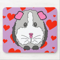 Guinea Pig with Hearts mousepads