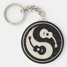 guit-yang1-blk-tan-T Key Chains