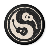 guit-yang1-blk-tan-T Fridge Magnets