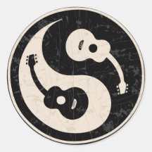 guit-yang1-blk-tan-T Stickers
