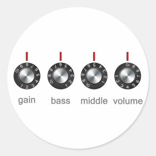 Guitar Amp Knobs Classic Round Sticker Zazzle
