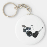 guitar and drums key chain