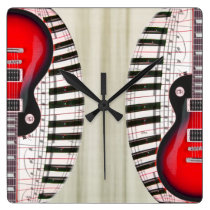 Guitar and Piano Clock