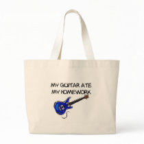Guitar Ate My Homework Canvas Bag