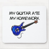 Guitar Ate My Homework Mouse Pad mousepads by teestyles Guitar Ate My Homework Mouse Pad mousepads
