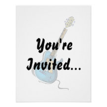 Guitar blue yellow shaded graphic announcement