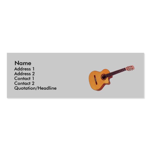 guitar classic skinny business card simple (front side)