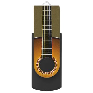 Guitar Design Flash Drive Swivel USB 2.0 Flash Drive
