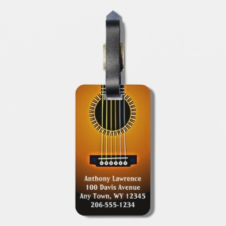 Guitar Design Luggage Tags