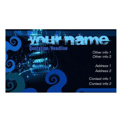 GUITAR "ElectricBlue" Business card (front side)