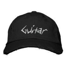 Guitar embroidered hats