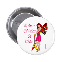 Guitar Fairy Pinback Buttons