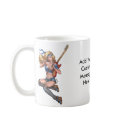 Guitar Girl with American Flag blouse Customizable mug