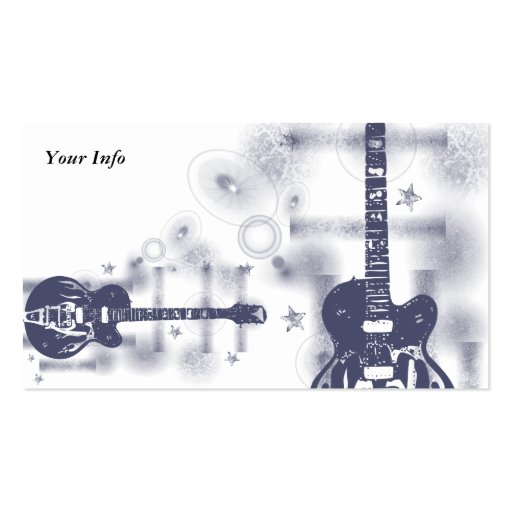 Guitar Graphic Blu Profile Card Business Card Templates (back side)