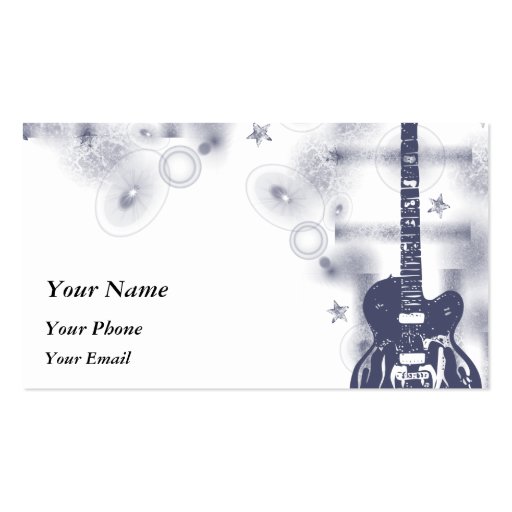 Guitar Graphic Blu Profile Card Business Card Templates