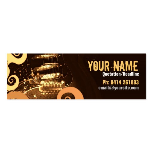 GUITAR "GrungeOrangey" Profile card Business Card (front side)