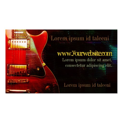 GUITAR "GrungeRed" Vertical Business card (back side)