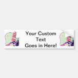 Guitar Hand Psychadelic Green Purple Pink Bumper Stickers