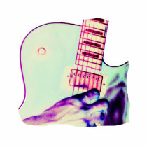 Guitar Hand Psychadelic Green Purple Pink Photo Sculpture