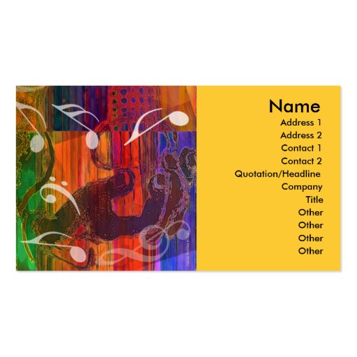 Guitar Hands Abstract Vivid Profile Card Business Card Templates (front side)