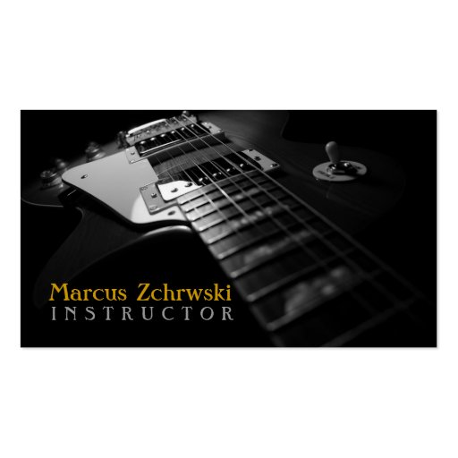 Guitar Instructor, Music, Instruments Business Card Templates (front side)