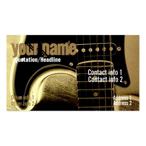 Guitar Latte Business card (front side)