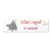Guitar legend wearing a cape bumper stickers