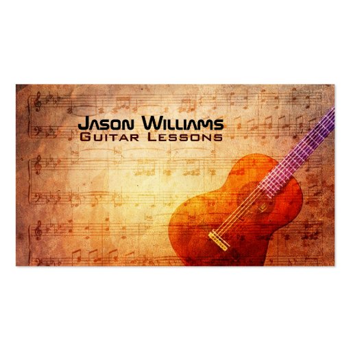 Guitar Lessons Business Cards