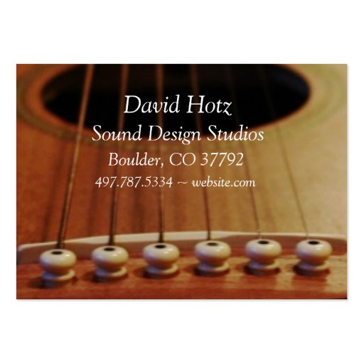 Guitar Lessons Business Cards Studio (back side)