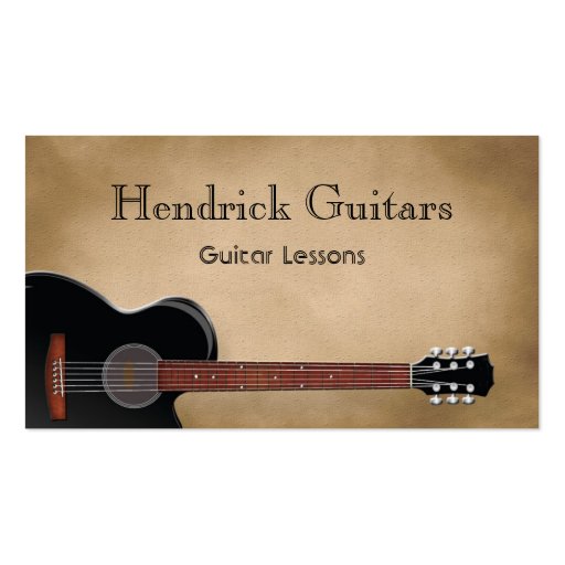 Guitar Lessons Guitar Sales Business Card (front side)